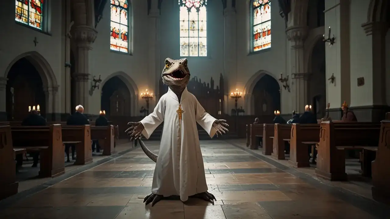 Velocipastor: Czemu film o księdzu-dinozaurze stał się kultowy?