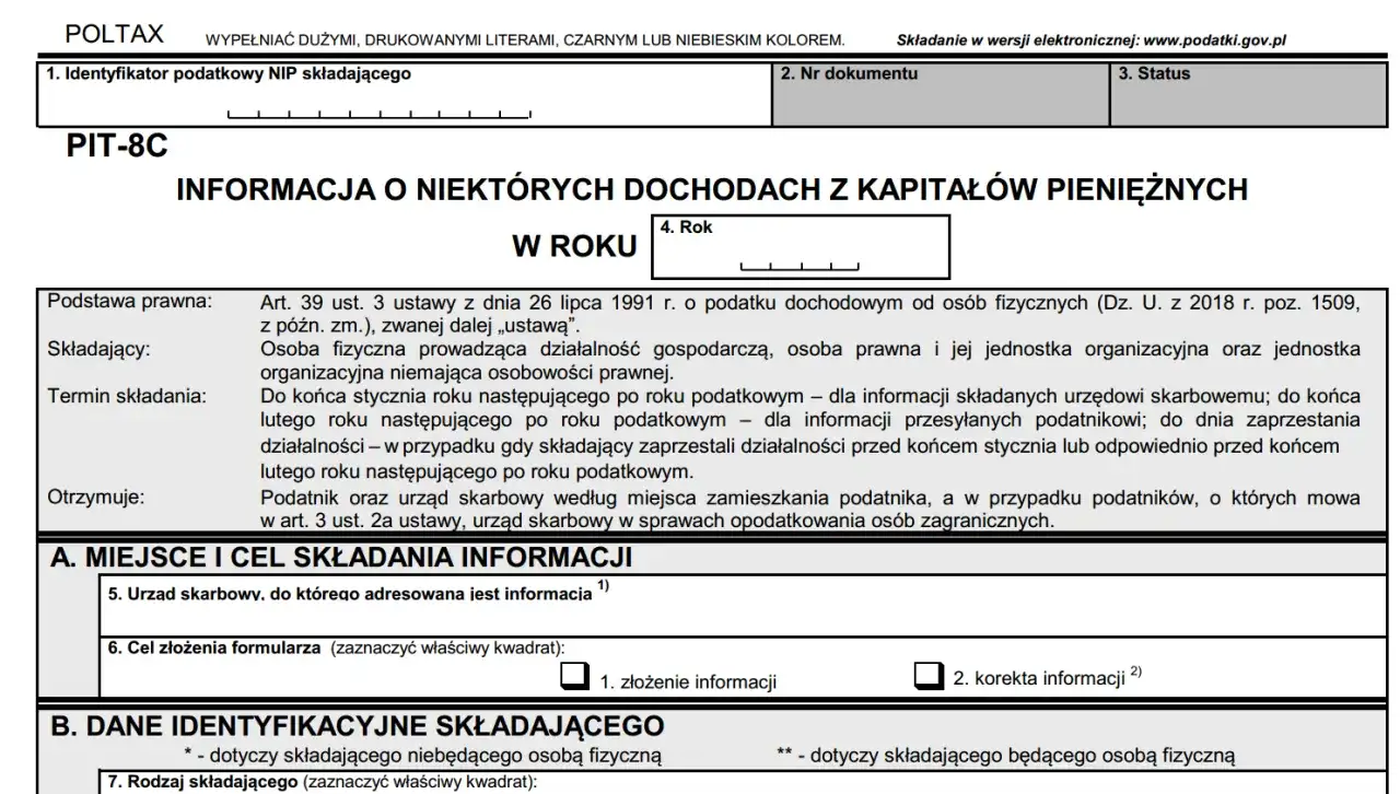 PIT-8C: Jak prawidłowo rozliczyć dochody kapitałowe? Poradnik