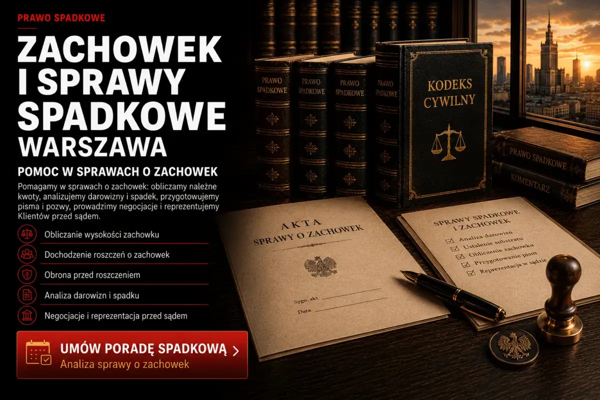 Księgi prawnicze i dokumenty dotyczące prawa spadkowego, w tym sprawy o zachowek. Pomoc prawna w Warszawie.