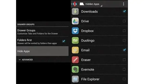 Nova Launcher ukrywanie aplikacji