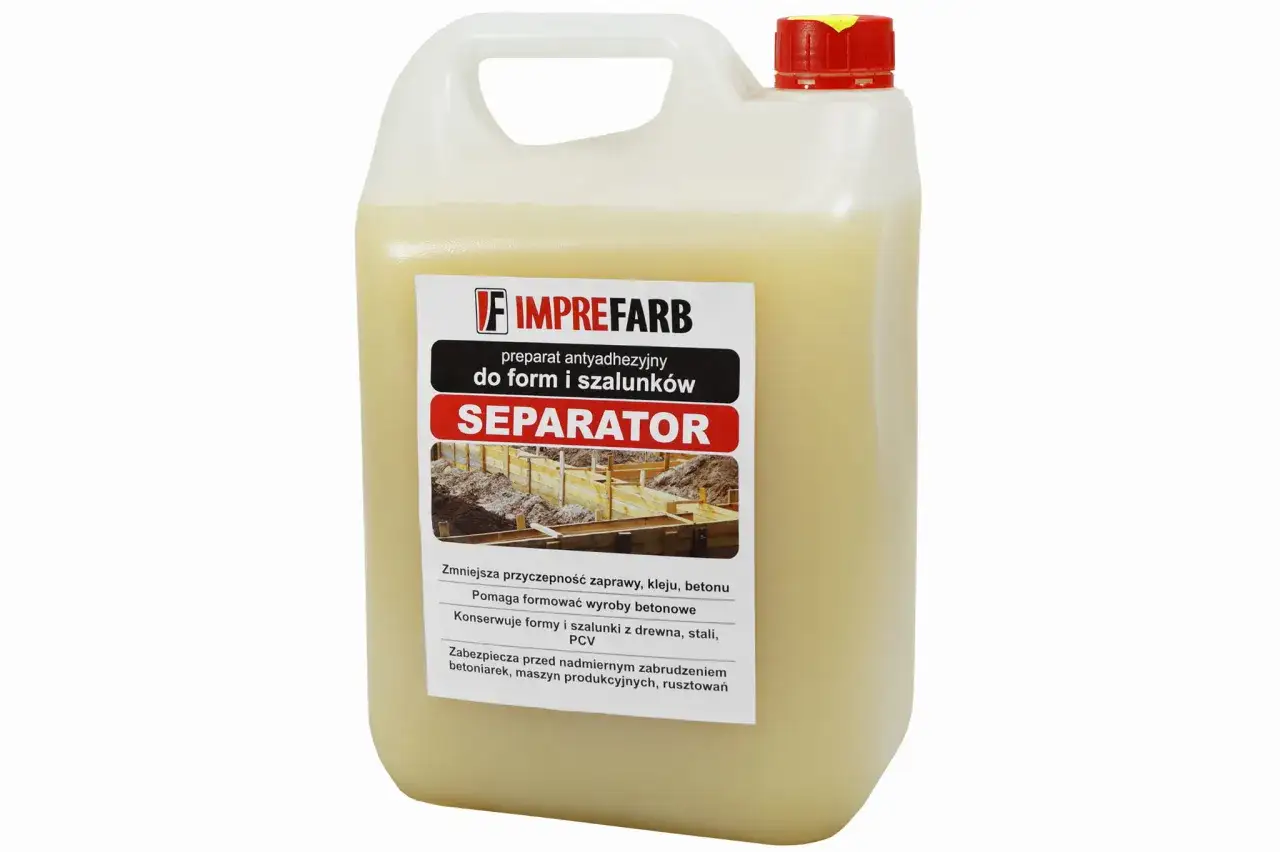 Imprefbarb Separator – środek antyadhezyjny do form i szalunków, ułatwia ich konserwację i zapobiega zabrudzeniu.