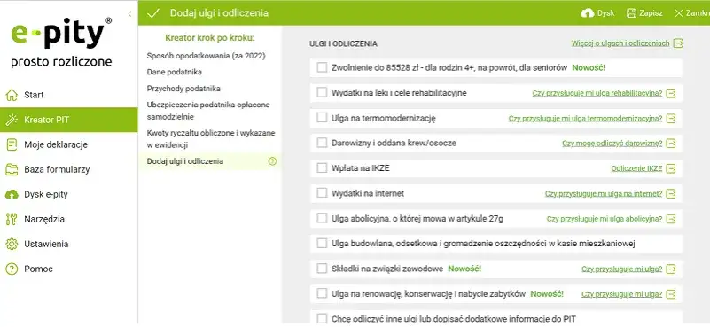 ulgi podatkowe ryczałt