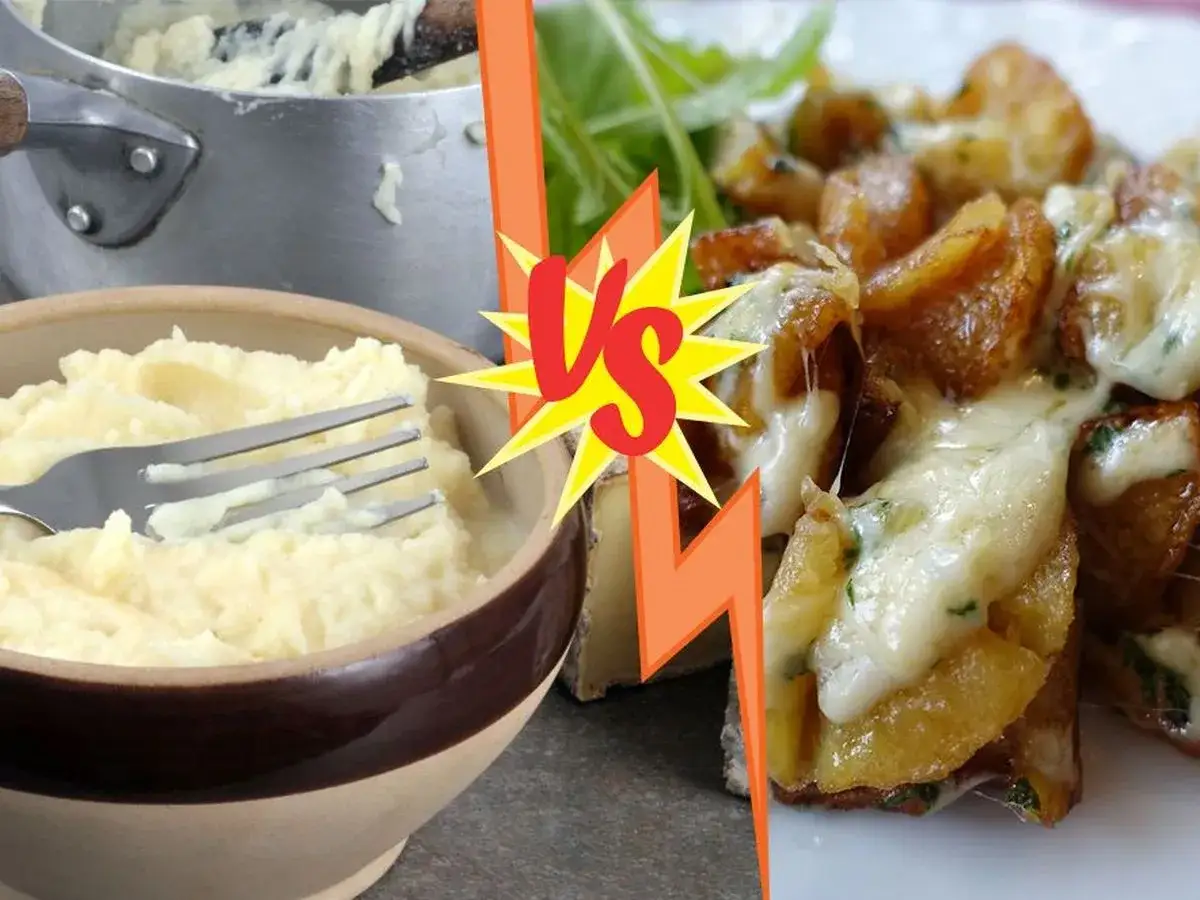 Purée onctueuse et pommes de terre gratinées au fromage, deux versions d'un plat typique auvergnat.