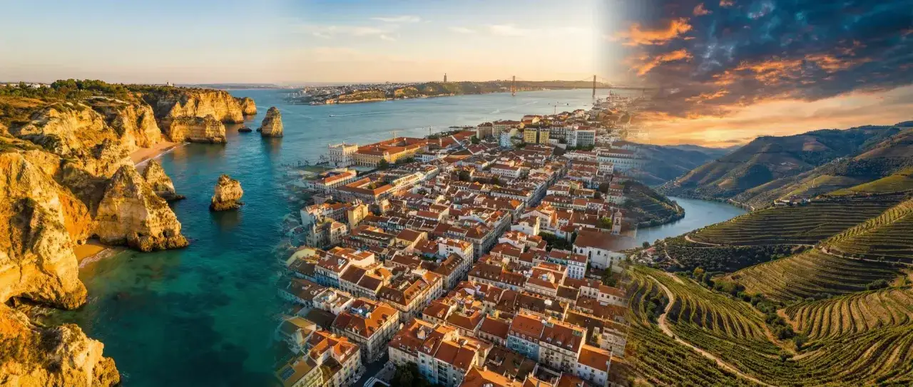 Atemberaubende K&uuml;sten, Lissabons Altstadt und Weinberge im Douro-Tal. Perfekt f&uuml;r Ihre Mietwagen Portugal Tipps!
