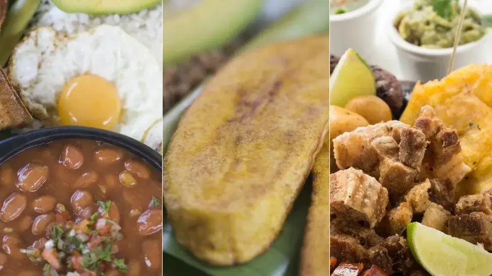 plato de comida de almuerzo en Espa&ntilde;a vs plato de almuerzo en Colombia