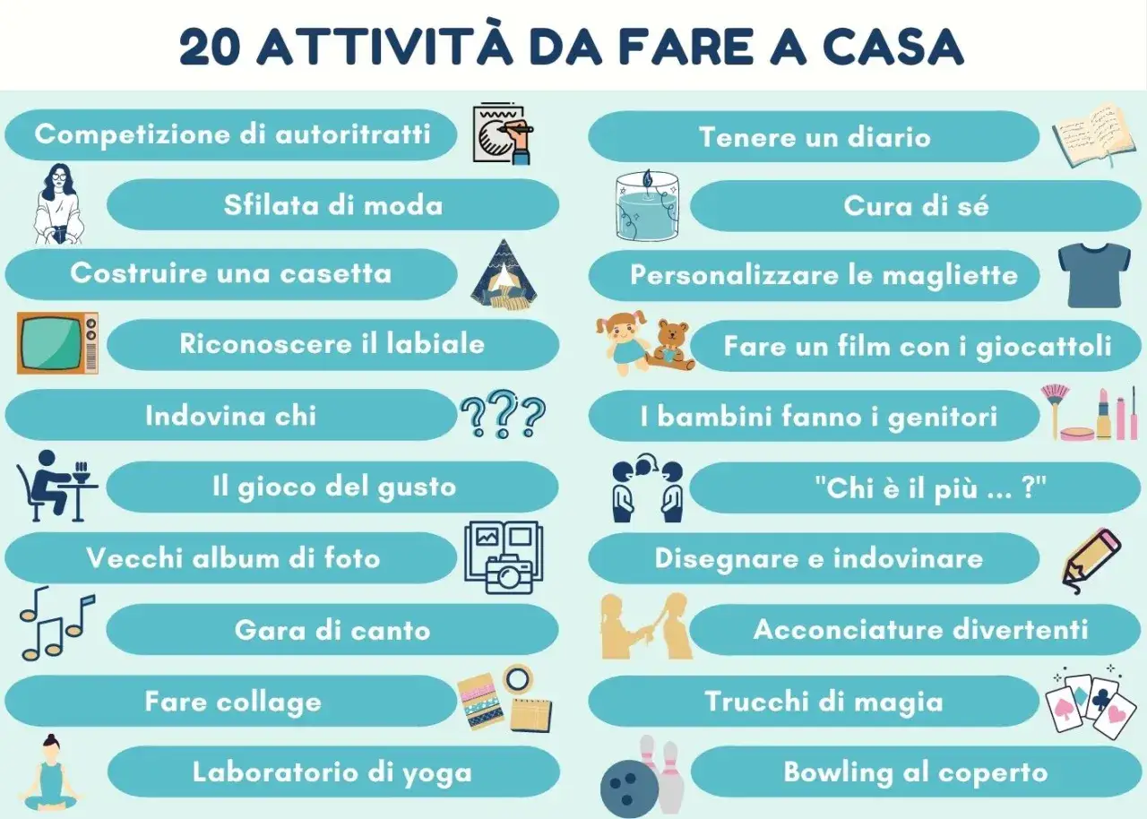 Elenco di 20 giochi da fare quando ci si annoia a casa: dalla moda ai trucchi di magia, passando per il cinema con i giocattoli.