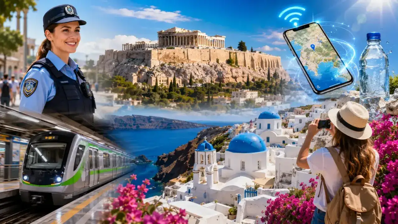 Policjantka, metro, Akropol, Santorini, smartfon z mapą i butelka wody. Co nie robić w Grecji? Unikaj zgubienia się i odwodnienia!