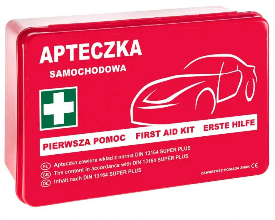 apteczka samochodowa skład norma DIN 13164