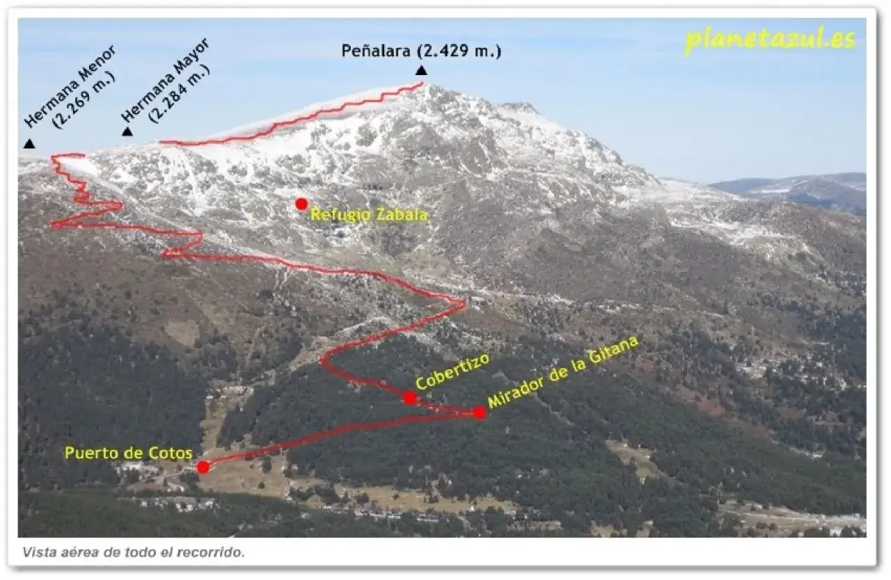 Ruta a Pe&ntilde;alara, el pico de Madrid, con paradas en Refugio Zabala y Mirador de la Gitana.
