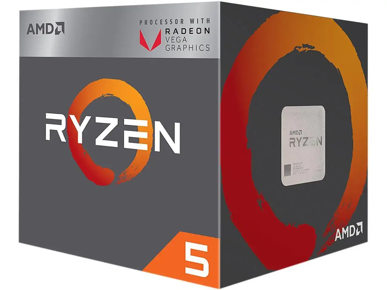 AMD Ryzen 5 2400G Prozessor-Verpackung mit Radeon Vega Grafik.