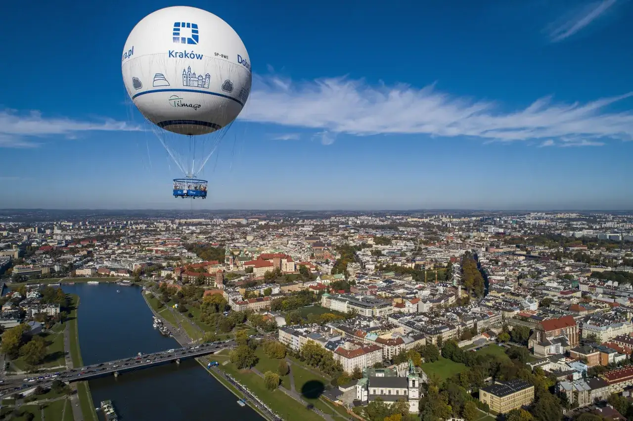 Balon widokowy Kraków Bulwary Wiślane