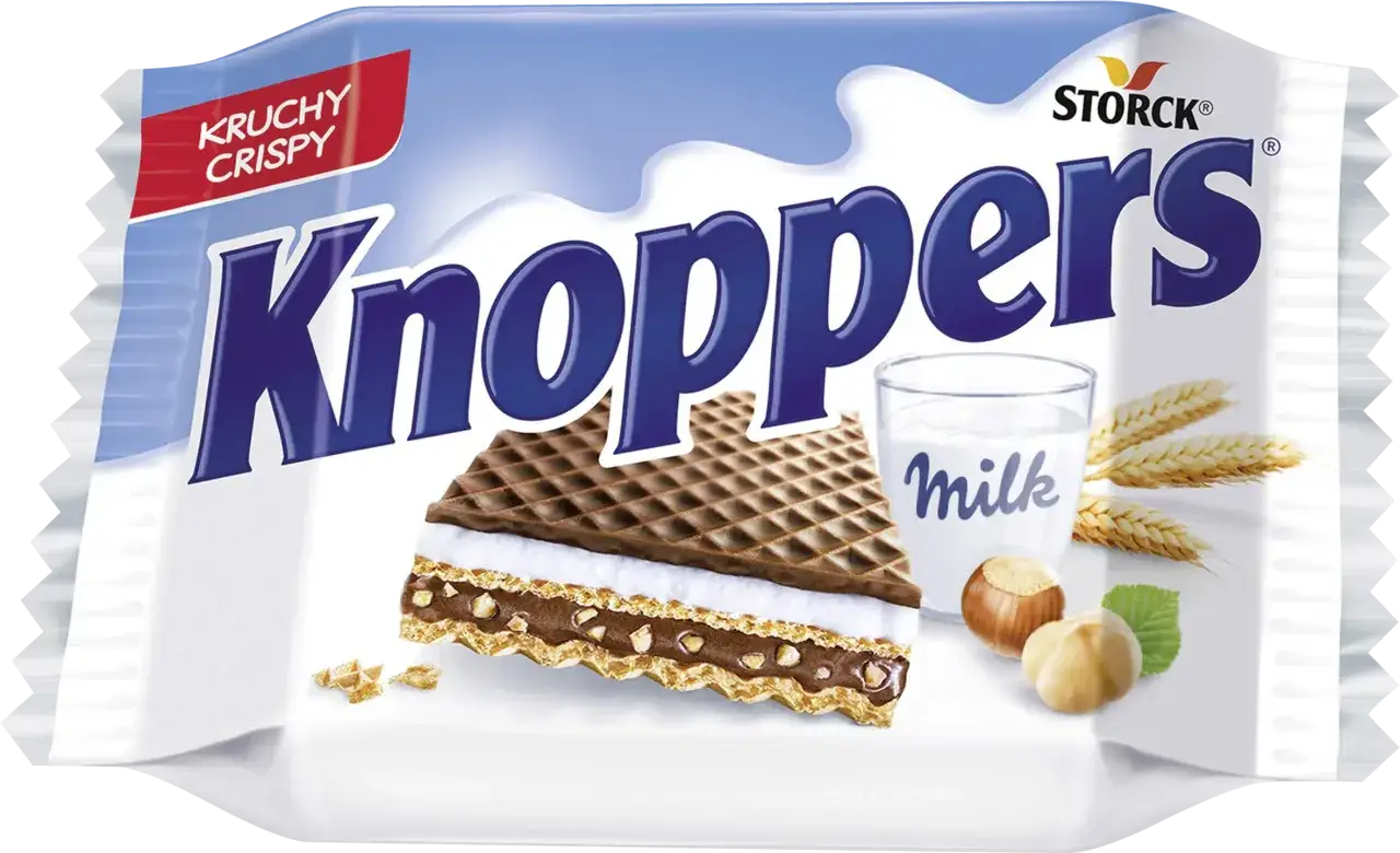 Chrupiący Knoppers z orzechami i mlekiem. Idealna przekąska, gdy chcesz poznać jej knoppers kcal.