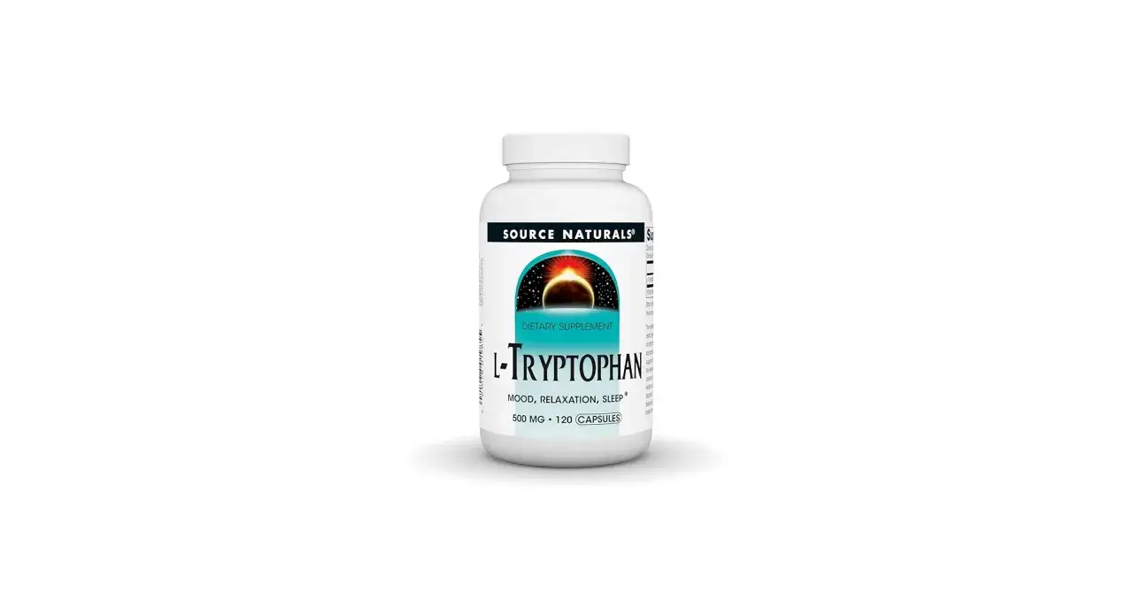 Suplement diety L-Tryptophan od Source Naturals na lepszy nastrój, relaks i sen. 500 mg, 120 kapsułek.