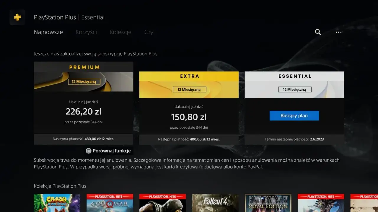 PlayStation Plus Essential Extra Premium por&oacute;wnanie
