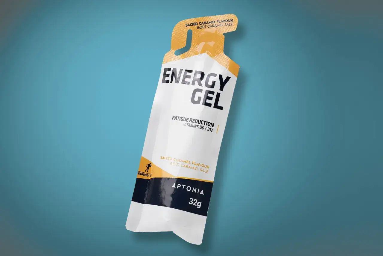 Żel energetyczny z dekstrozą, smak solonego karmelu. Pomaga zredukować zmęczenie.