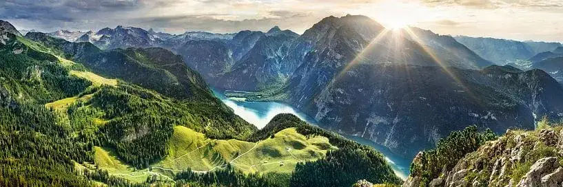 Panoramabild Bayerische Alpen Zugspitze Watzmann