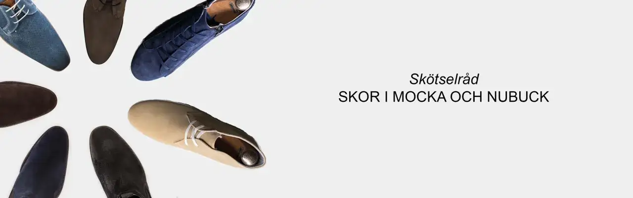 Skötselråd för skor i mocka och nubuck. Välj din favoritfärg för att skydda mot mocka regn.