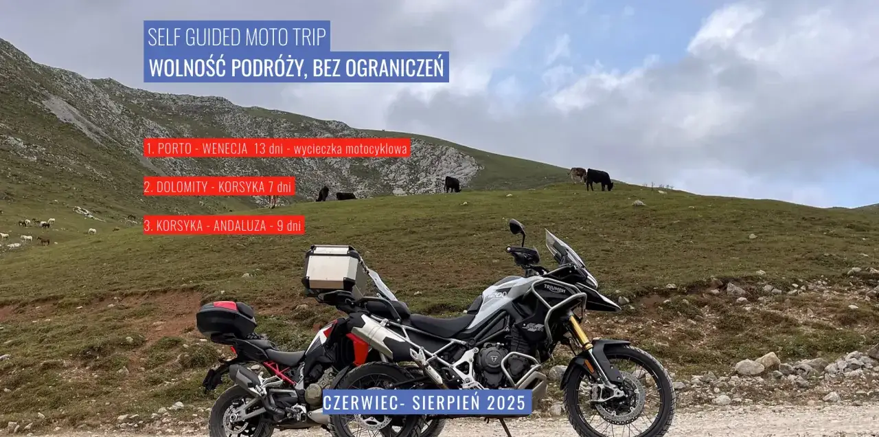 motocykl przygotowany do podróży europa