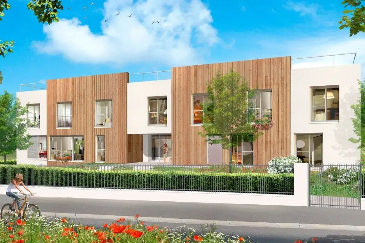 Immeuble moderne avec bardage bois. Un projet de **priorité handicap logement social** pour une vie accessible et agréable.