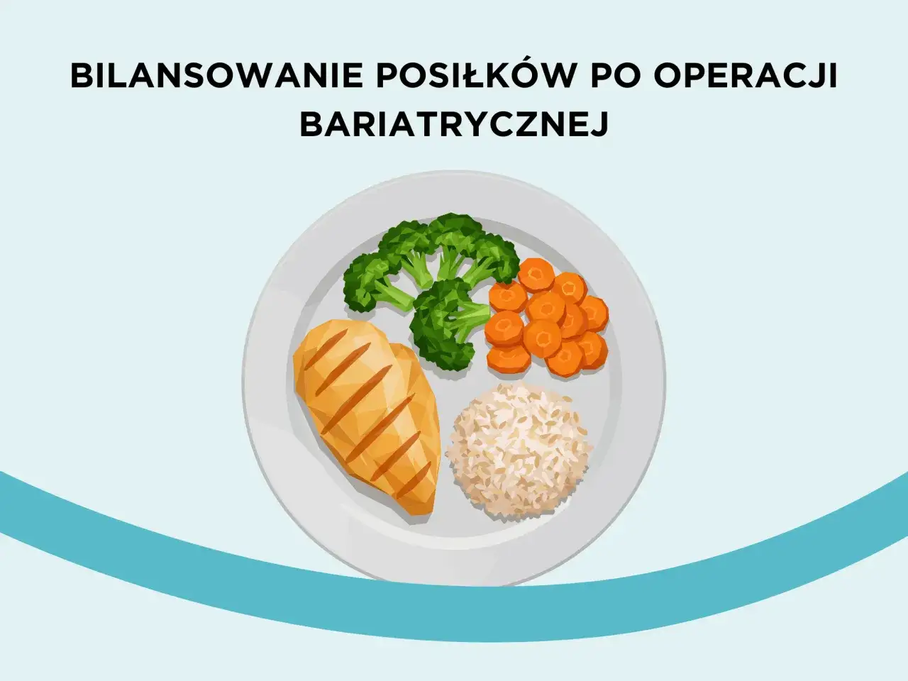 Przykładowy jadłospis po operacji bariatrycznej: grillowany kurczak, ryż i warzywa.