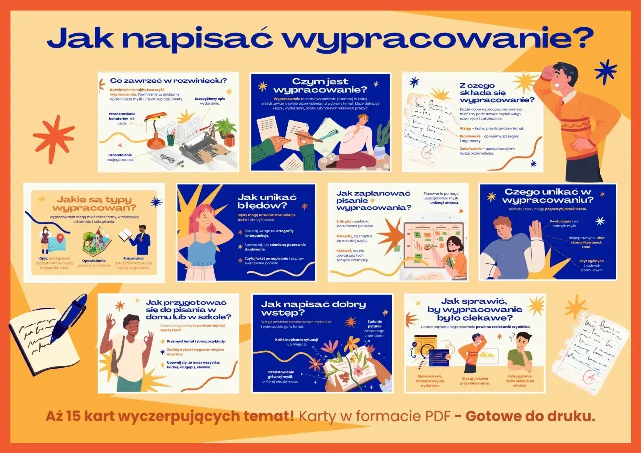 Co to jest wypracowanie? To forma pisemna, kt&oacute;ra pozwala przedstawić swoje przemyślenia na wybrany temat. Może dotyczyć książki, wydarzenia lub osobistych przeżyć.