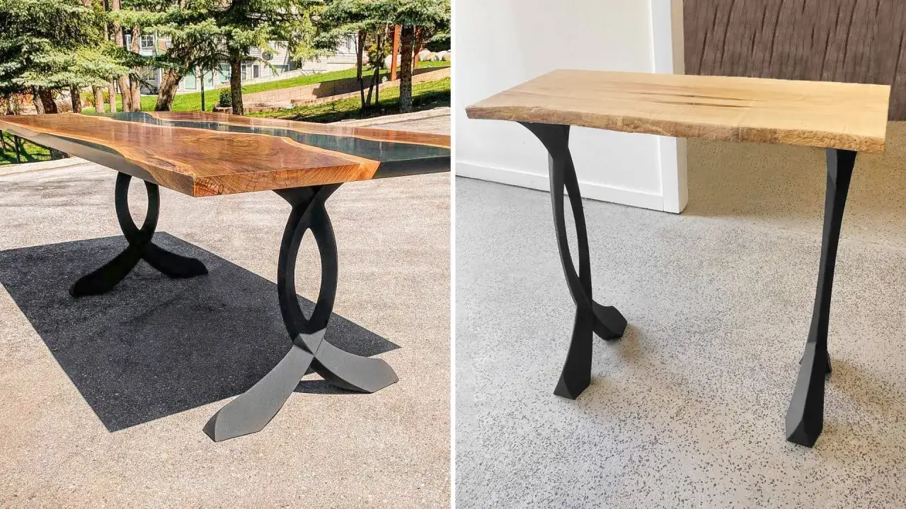 Patas de metal únicas para mesas de madera. Inspiración para como hacer patas de madera para mesas con diseños modernos.