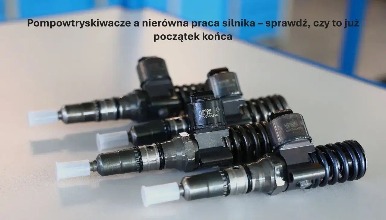 Kilka pompowtryskiwaczy leży na stole. Nierówna praca silnika diesel może być spowodowana ich zużyciem.
