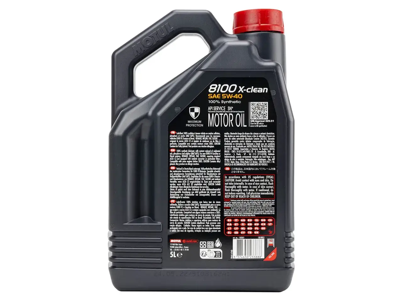 Motul 8100 X-clean C3 5W-40 etykieta specyfikacja