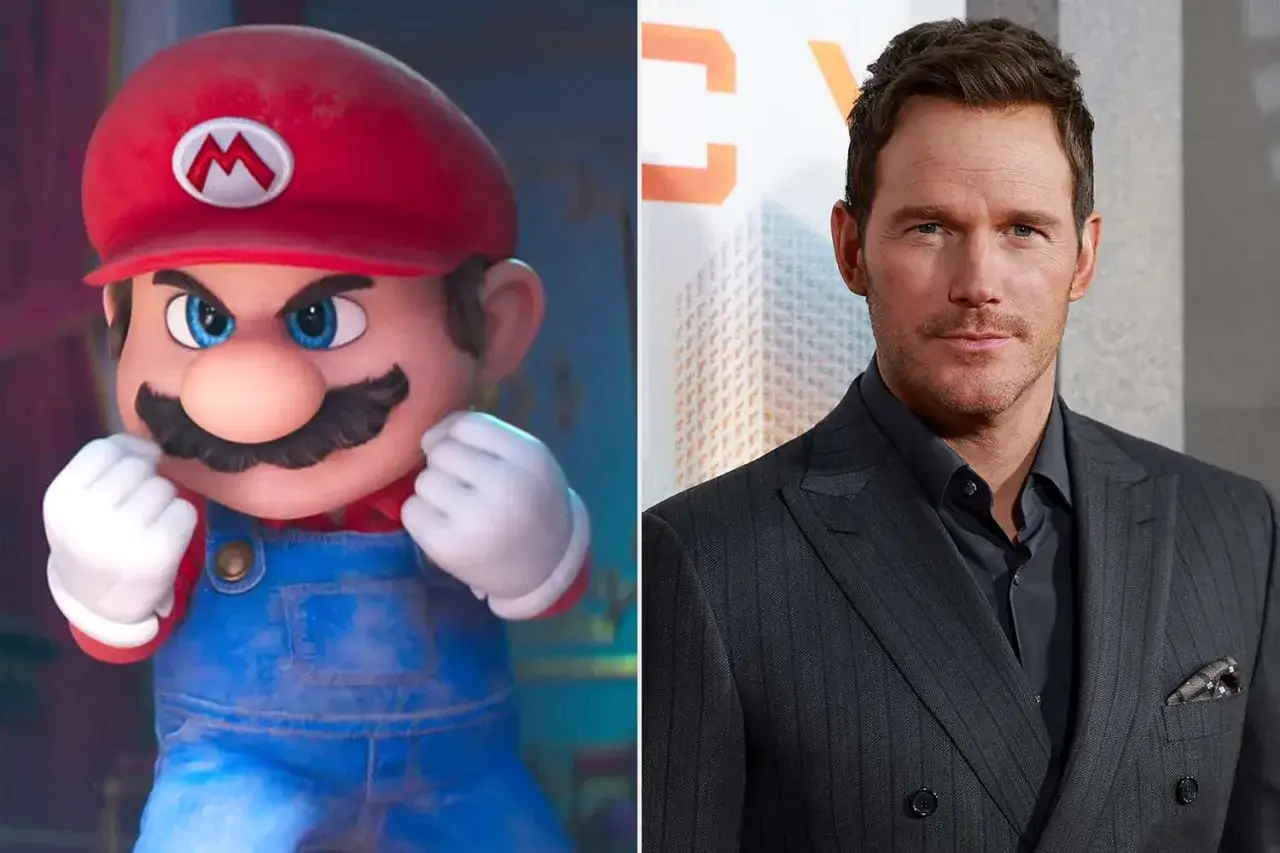 Mario z filmu i Chris Pratt, gwiazda wielu filmów, w tym animacji o hydrauliku.