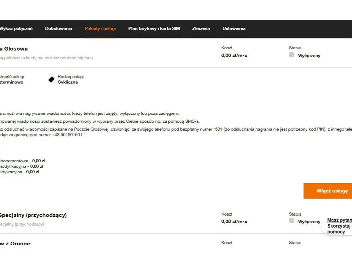 Poczta głosowa Orange: usługa nagrywania wiadomości, gdy telefon jest zajęty, wyłączony lub poza zasięgiem.