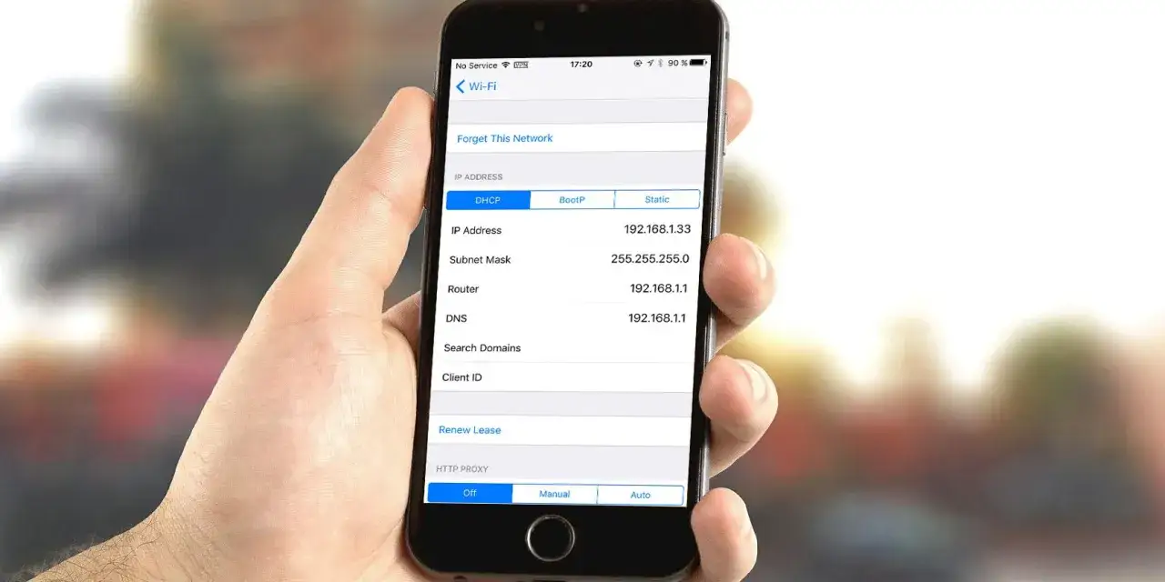 Jak sprawdzić adres IP na iPhonie? Widok ustawień Wi-Fi z wyświetlonym adresem IP 192.168.1.33.