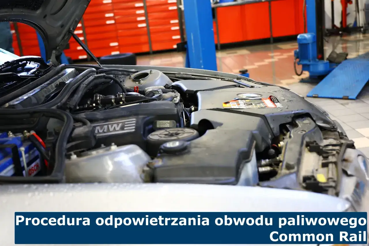 Procedura odpowietrzania obwodu paliwowego Common Rail po braku paliwa. Widok silnika BMW.