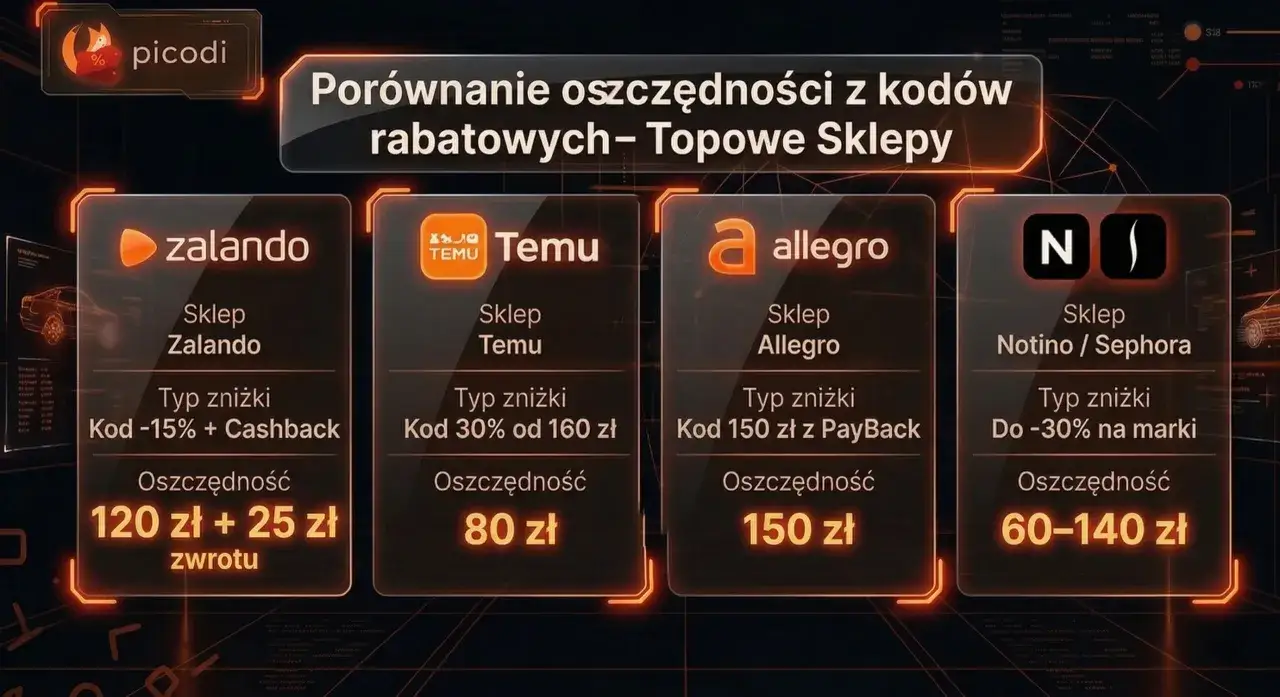 Porównanie, jak działają kody rabatowe i cashback, czy to się opłaca. Zniżki na Zalando, Temu, Allegro, Notino/Sephora.