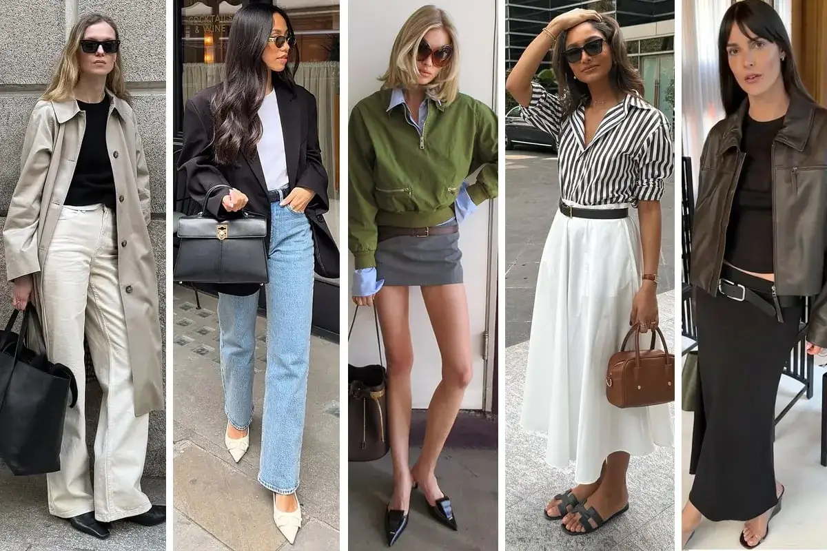 Cinque donne con outfit eleganti e moderni, ispirazione per il tuo lybido abbigliamento.