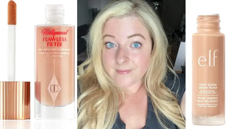 Charlotte Tilbury Hollywood Flawless Filter vs Elf Halo Glow porównanie