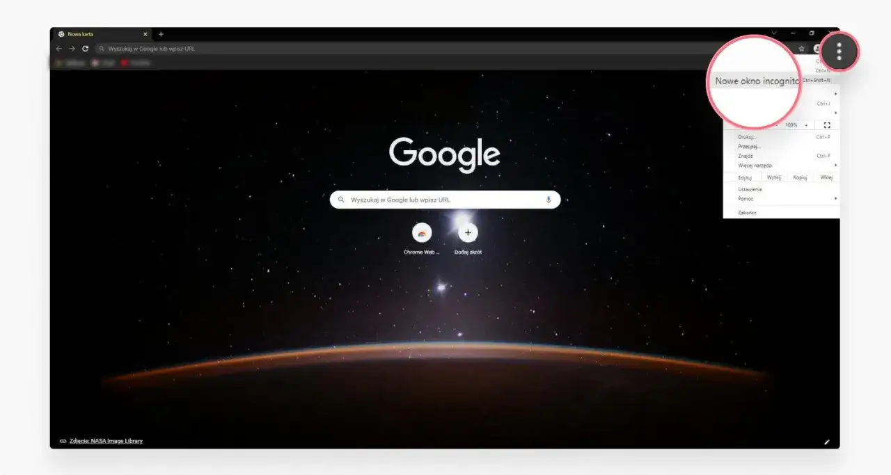 Nowe okno incognito Chrome. Przeglądaj prywatnie, nie zostawiając śladów.