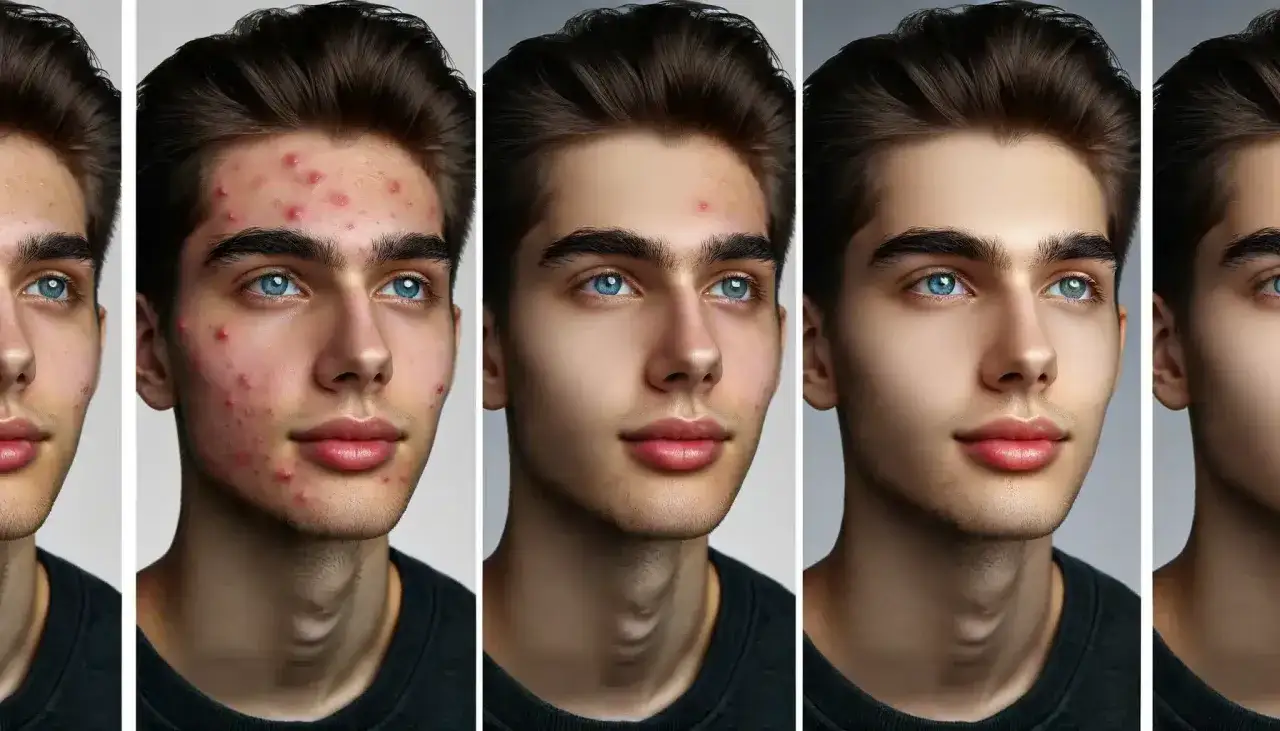 Kolejne etapy nauki photoshopa: od skóry z niedoskonałościami do idealnego wyglądu.
