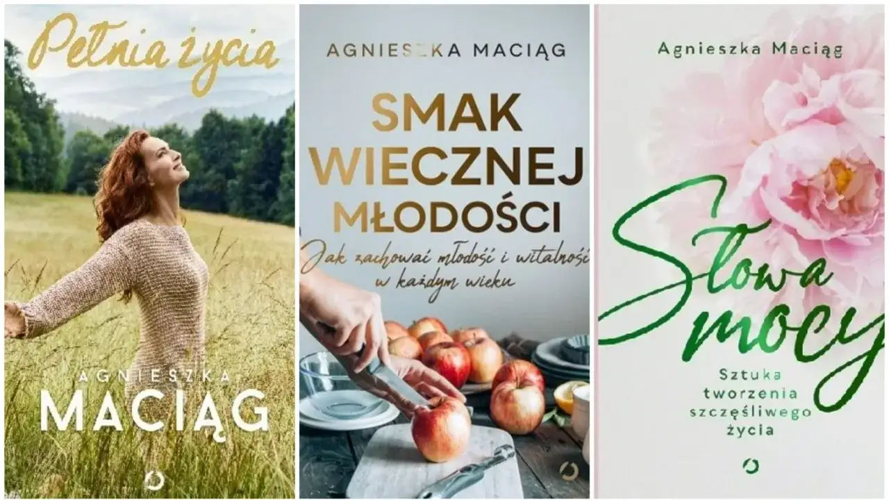 Trzy okładki książek Agnieszki Maciąg: 