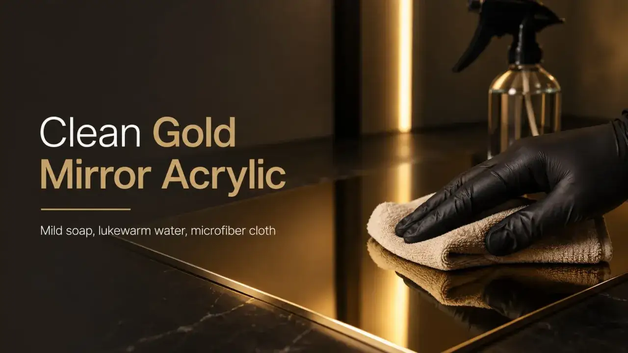Learn how to clean gold mirror acrylic with mild soap, lukewarm water, and a microfiber cloth for a streak-free shine.
