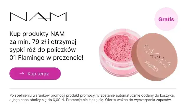 NAM Illuminating Face Loose Powder efekt na skórze