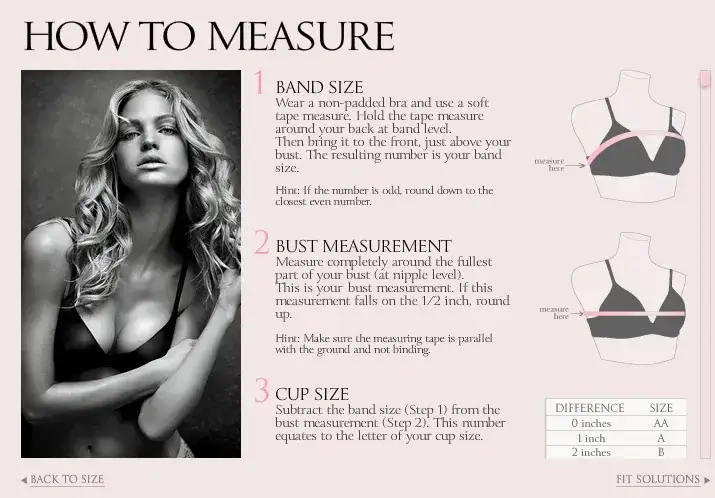 Jak zmierzyć rozmiar biustonosza Victoria's Secret