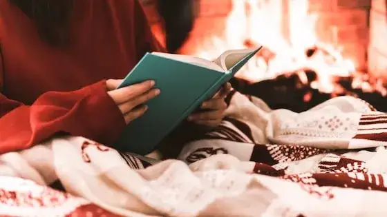 Person liest Thriller Buch verschiedene Genres
