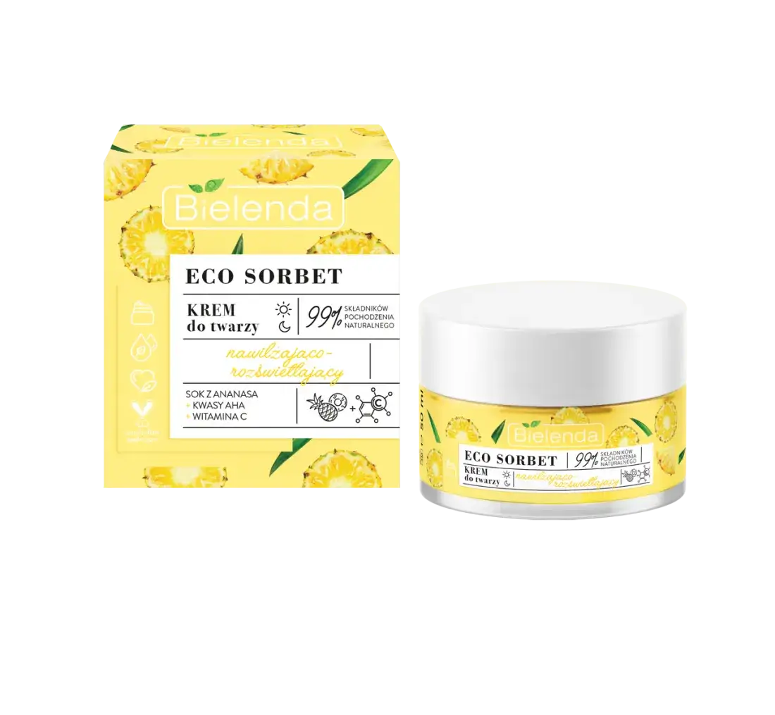 krem Bielenda Eco Sorbet Ananas na skórze