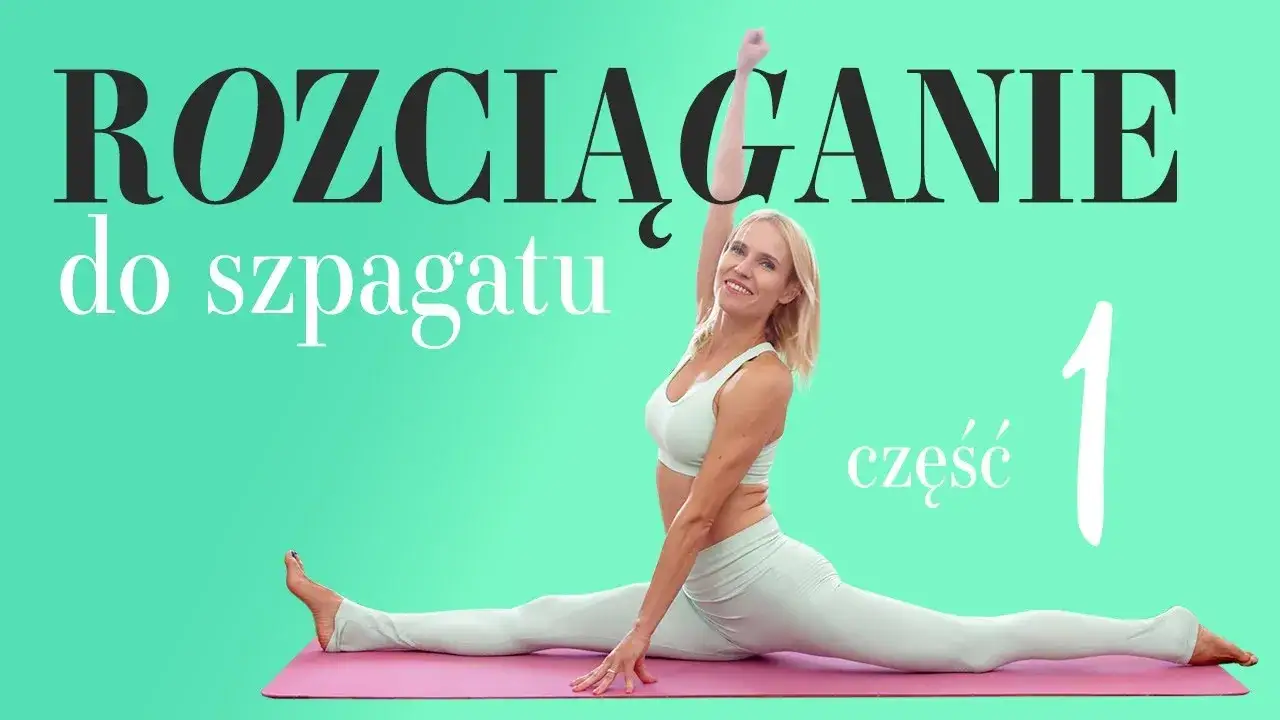 Osoba rozciągająca się przed szpagatem, rozgrzewka