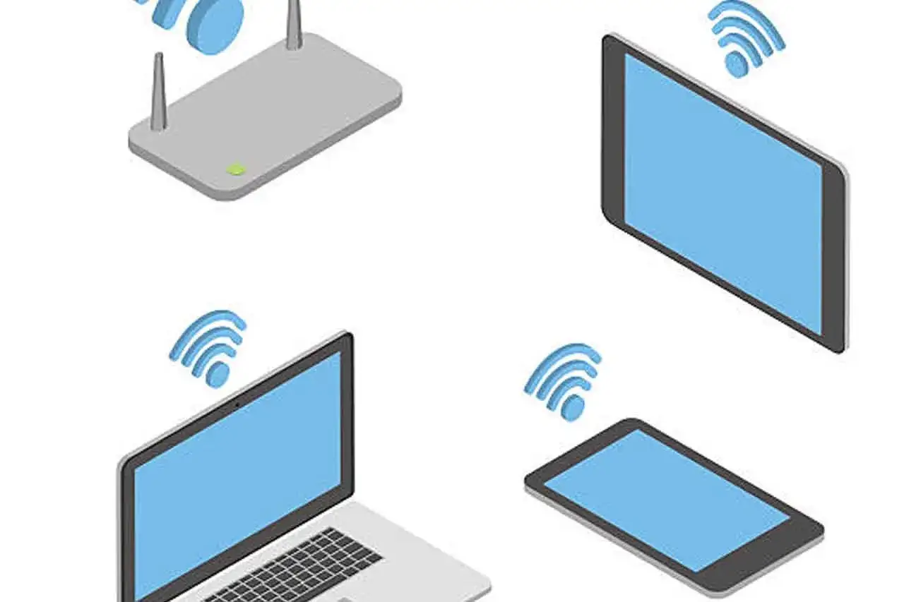 Router, tablet, telefon i laptop. Laptop nie widzi wifi, mimo że sygnał jest widoczny.