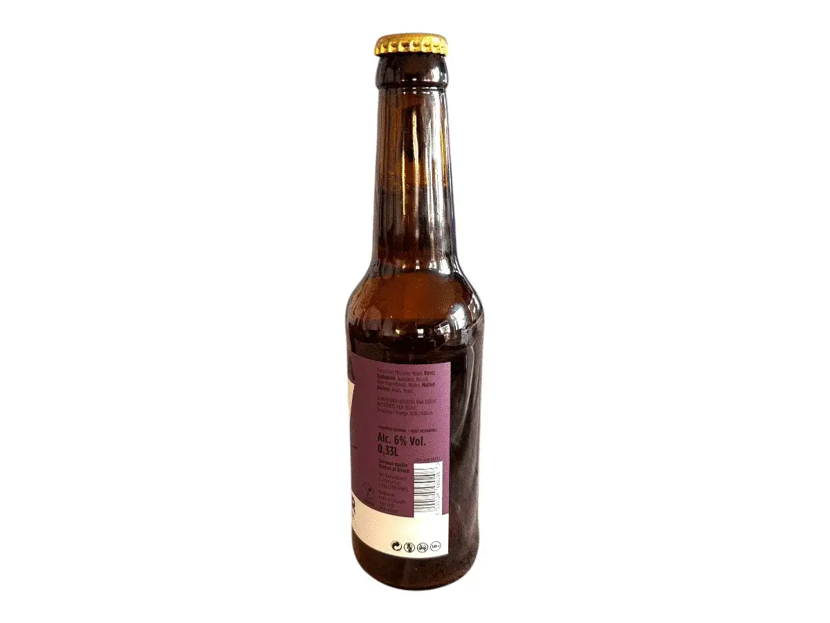 Bouteille de la meilleure bi&egrave;re grecque, 6% vol., 0,33L, produit de Gr&egrave;ce.