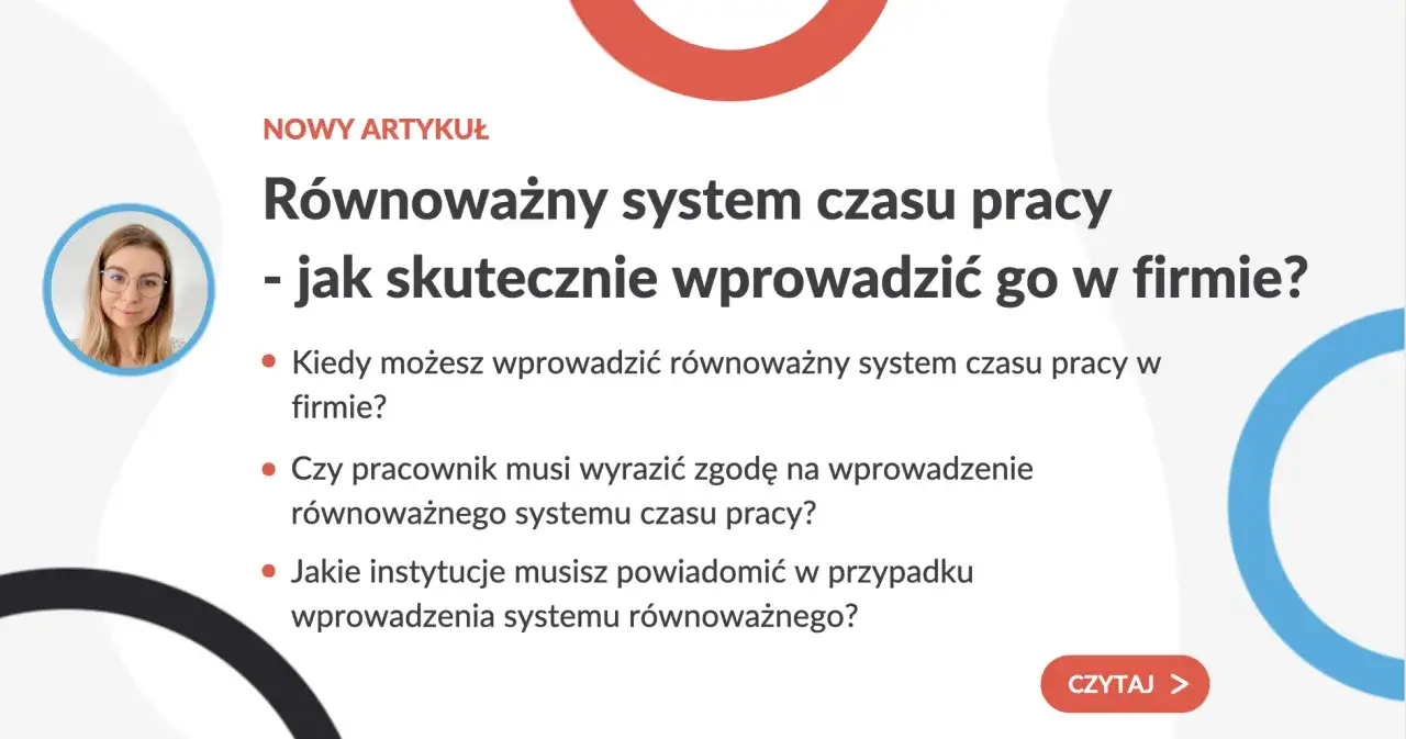 Kobieta w okularach i artykuł o tym, jak skutecznie wprowadzić równoważny system czasu pracy w firmie.