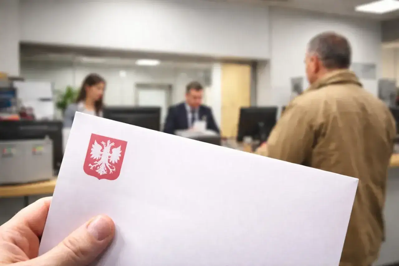 Otrzymujesz dokument z godłem Polski. To może być karta podatkowa, potwierdzająca Twoje dochody i zobowiązania.