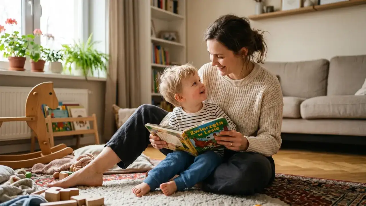 Mama czyta synkowi książkę
