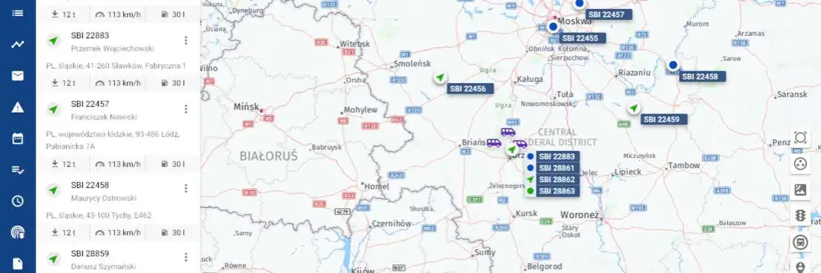 mapa trasy transportowej logistyka
